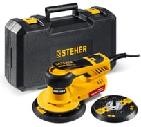 Бесщеточная орбитально-шлифовальная машина STEHER Duo, d125/d150мм, 5.0мм, 350Вт, кейс BOS-50