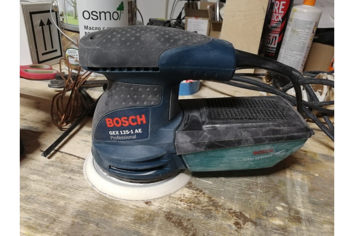 Эксцентриковая шлифмашина Bosch GEX 125-1 AE 0.601.387.501 - выгодная цена,  отзывы, характеристики, 1 видео, фото - купить в Москве и РФ