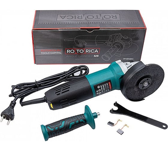 Электрическая УШМ Rotorica Angle Grinder 125 с регулировкой оборотов 2000-9000об/мин, 1400Вт RT.9212514