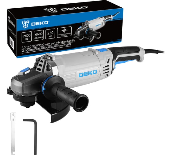 Углошлифовальная машина (УШМ) DEKO AGDK-2600W PRO, 230мм, 2600 Вт 084-1083