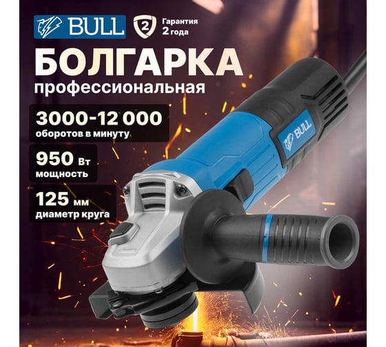 Угловая шлифмашина BULL болгарка WS 1202 03014126