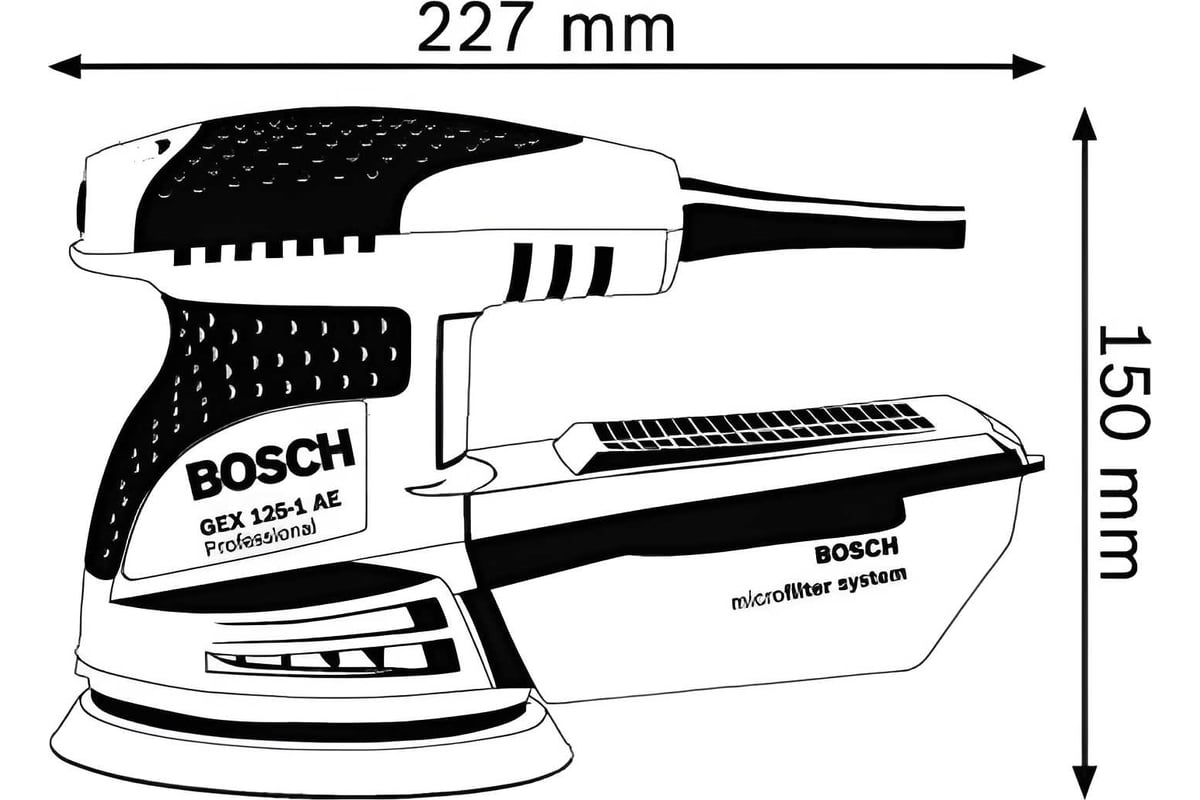 Эксцентриковая шлифмашина Bosch GEX 125-1 AE Professional 0.601.387.500