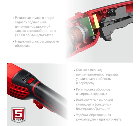 Угловая шлифовальная машина ЗУБР 125 мм, 1200 Вт УШМ-125-1205 Э ...