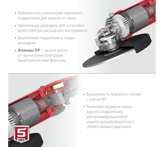 Углошлифовальная машина ЗУБР 230 мм, 2200 Вт УШМ-230-2205 П