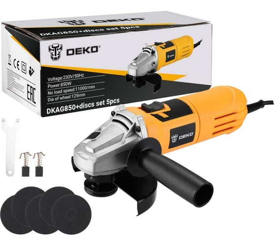 Углошлифовальная машина DEKO DKAG850 набор дисков 5 шт 063-4284