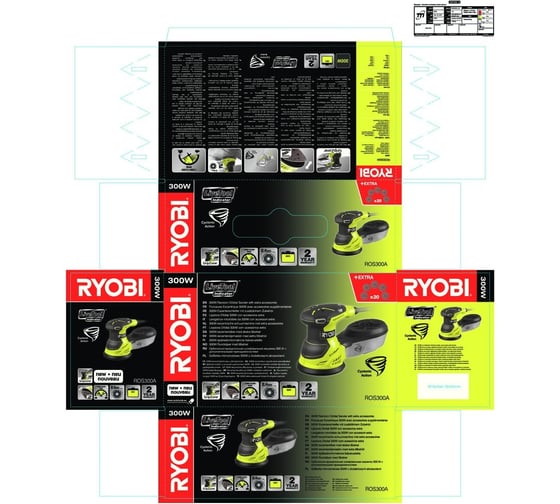 Эксцентриковая шлифмашина Ryobi ROS300A 5133001142