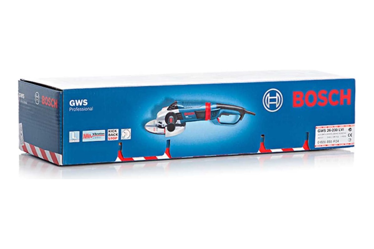 Угловая шлифмашина Bosch GWS 26-230 LVI 0.601.895.F04 - выгодная цена,  отзывы, характеристики, 1 видео, фото - купить в Москве и РФ