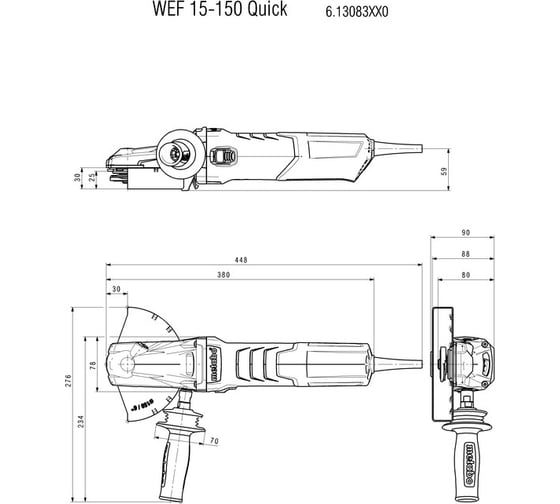 Угловая шлифмашина Metabo WEF 15-150 Quick 613083000