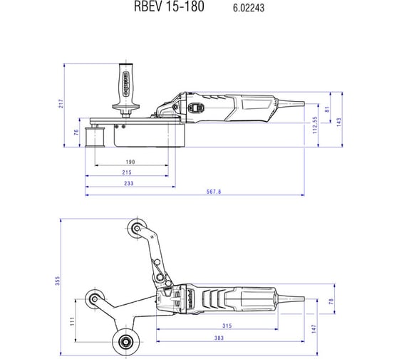 Шлифователь труб Metabo RBE 15-180 Set до 180мм 602243500