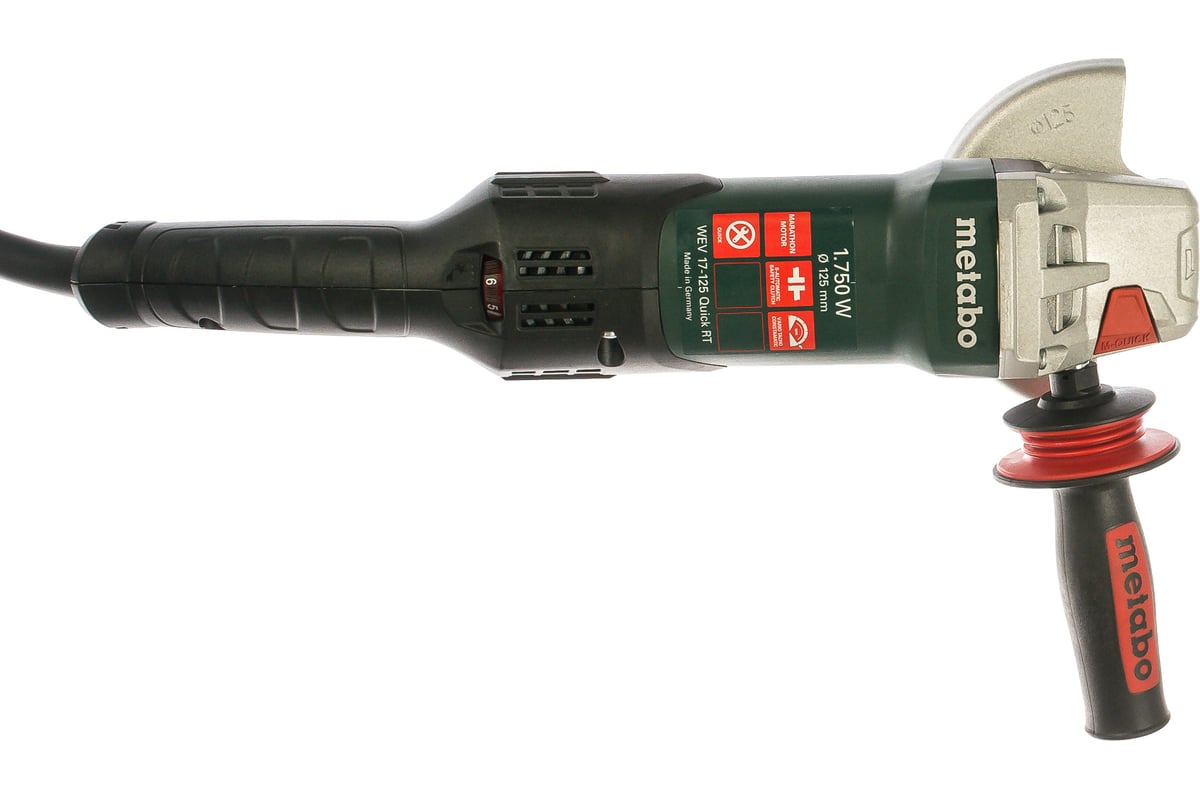 Угловая шлифовальная машина Metabo WEV 17-125 QUICK RT 601089000 - выгодная  цена, отзывы, характеристики, фото - купить в Москве и РФ