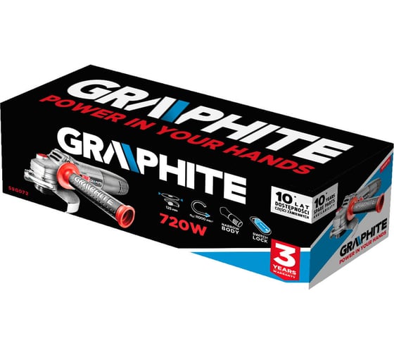 Угловая шлифовальная машина GRAPHITE 59G072