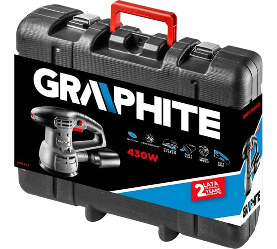 Эксцентриковая шлифовальная машина GRAPHITE 430Вт, диск 125/150 мм 59G347