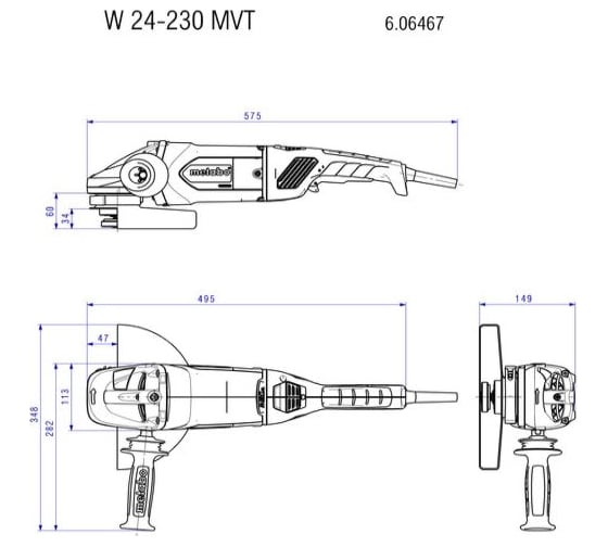 Угловая шлифмашина Metabo W 24-230 MVT 606467000