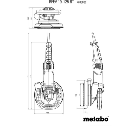 Шлифователь по штукатурке Metabo RFEV 19-125 RT 603826720