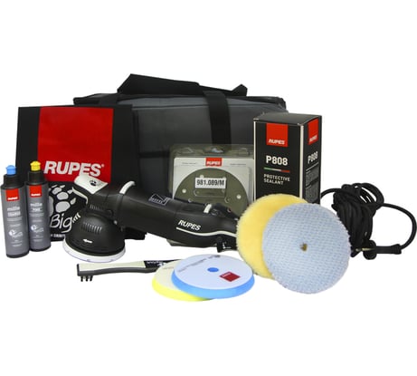 Эксцентриковая полировальная машинка с набором принадлежностей RUPES LK900E/DLX