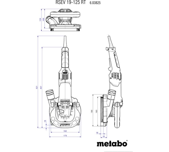 Шлифователь по бетону Metabo RSEV 19-125 RT 603825710
