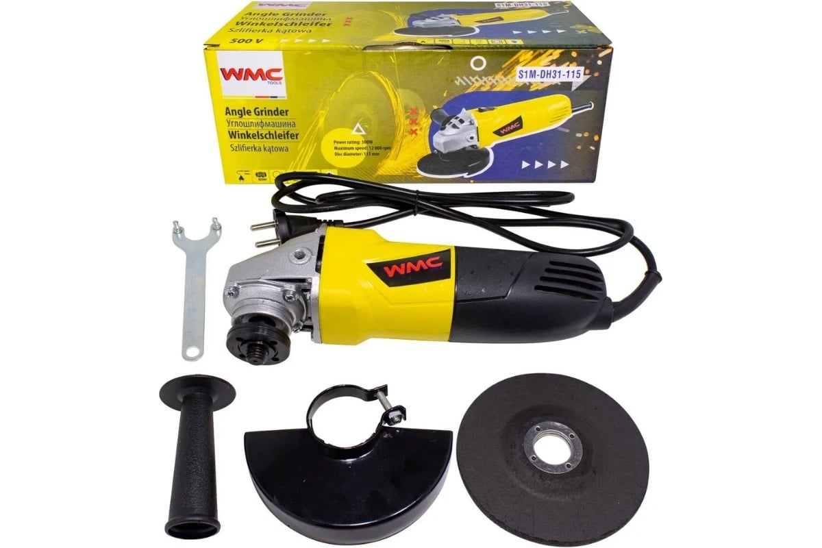 Углошлифовальная электрическая машина WMC TOOLS WMC-S1M-DH31-115 - выгодная  цена, отзывы, характеристики, фото - купить в Москве и РФ