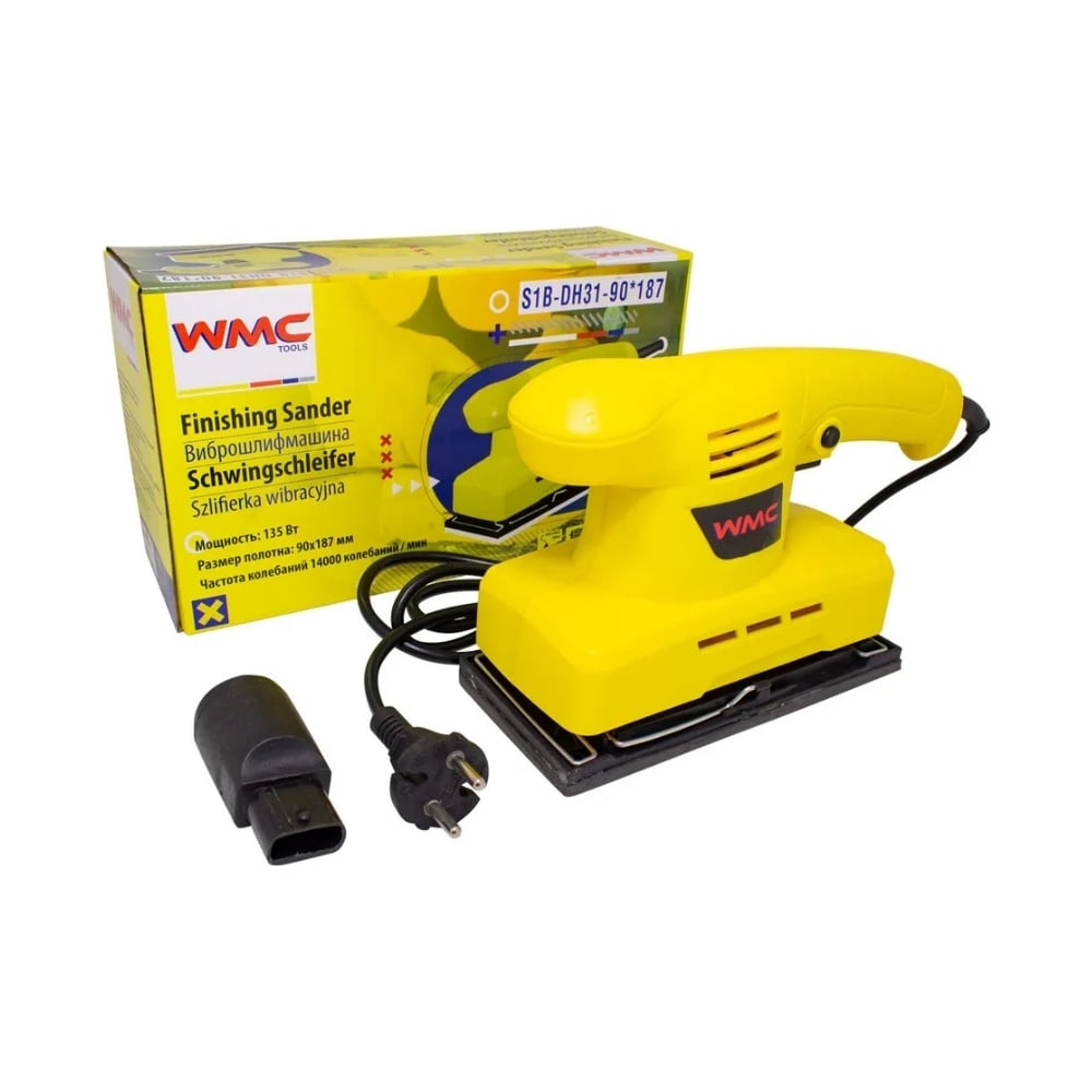 Виброшлифовальная электрическая машина в комплекте WMC TOOLS  WMC-S1B-DH31-90*187