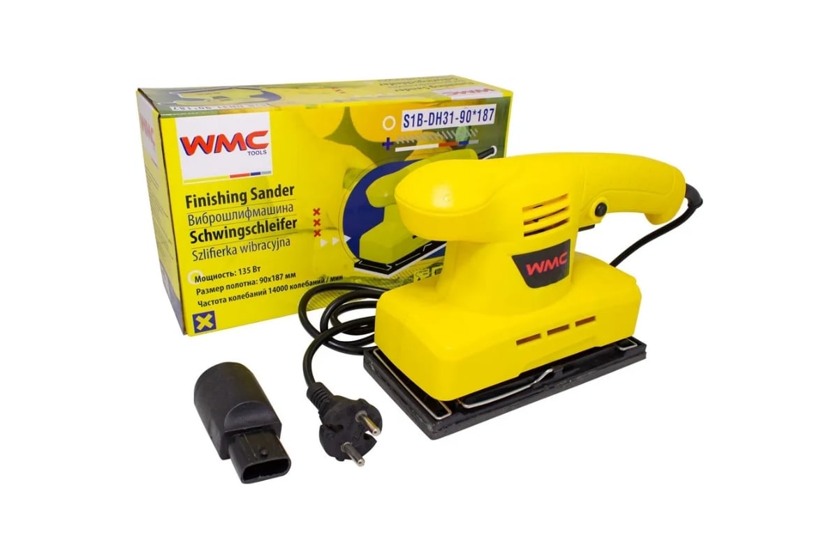 Виброшлифовальная электрическая машина в комплекте WMC TOOLS  WMC-S1B-DH31-90*187