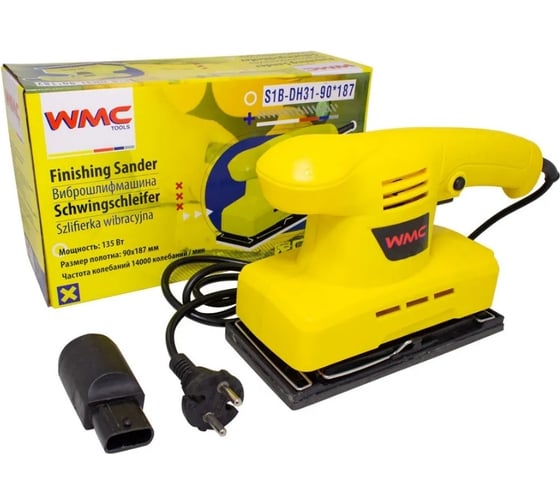 Виброшлифовальная электрическая машина в комплекте WMC TOOLS WMC-S1B-DH31-90*187 1