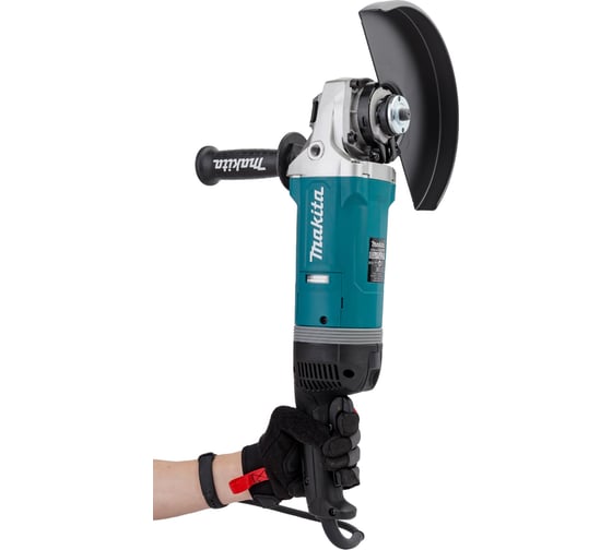 Угловая шлифовальная машина Makita 230 мм, 2700 Вт, 6600 об., плавн. пуск, антивиб рук., антирестарт, расцепляющая муфта, суперфланец, 6.5 кг GA9080FX1
