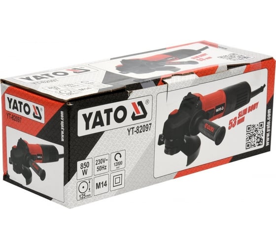 Углошлифовальная машина YATO 850 Вт, 125 мм YT-82097