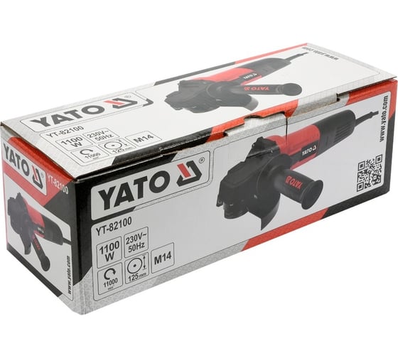 Углошлифовальная машина YATO 1100 Вт, 125 мм YT-82100