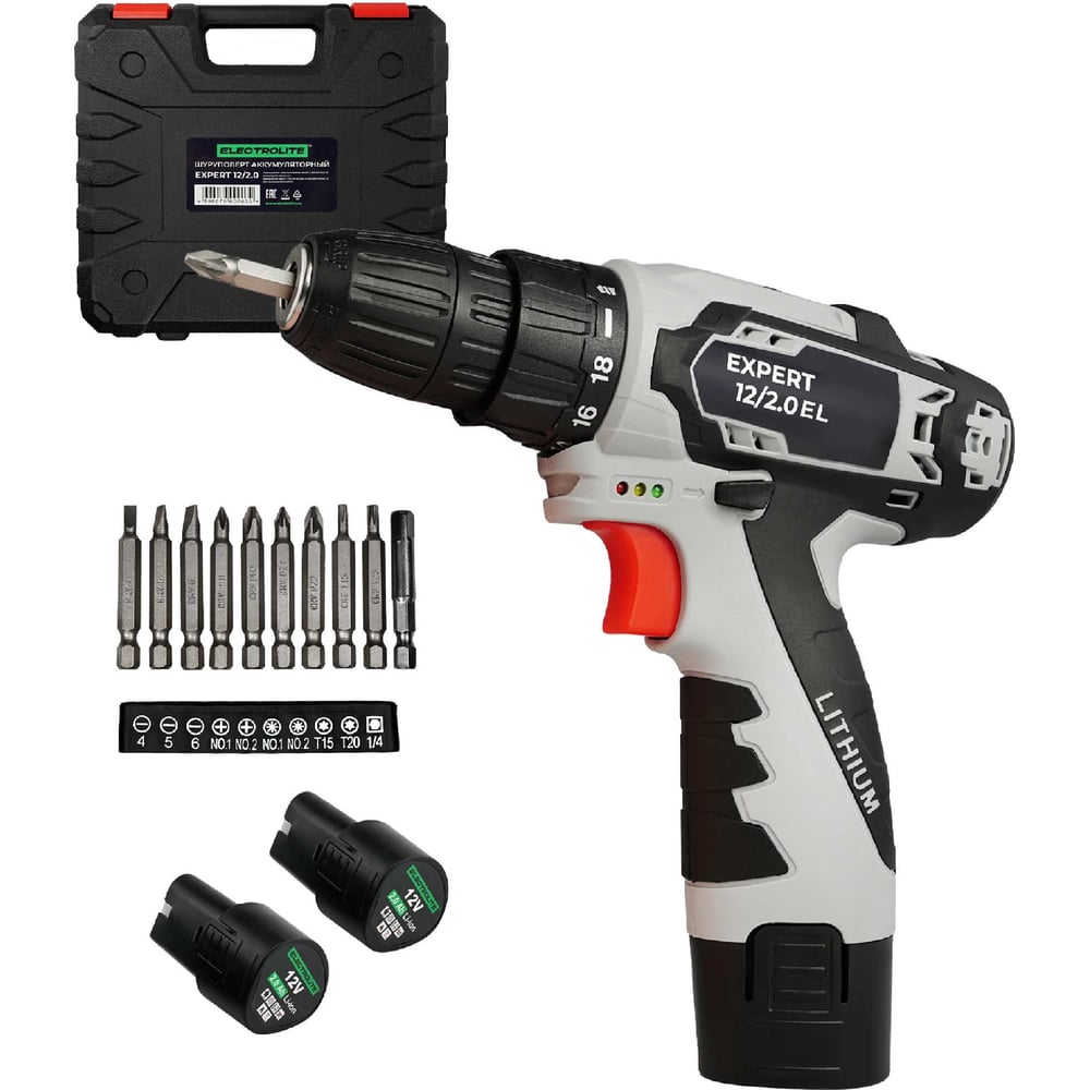 Аккумуляторная дрель-шуруповерт Electrolite Expert 12/2.0 EL по дереву ...