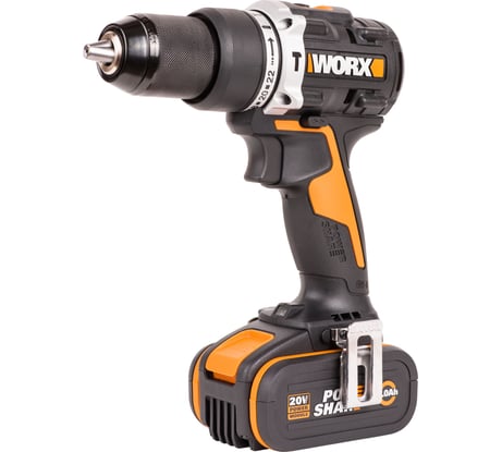 Ударная аккумуляторная дрель-шуруповерт WORX 60 Нм, 20 В, бесщеточная, 4 Ач x 2, ЗУ 2 А, кейс WX352.1