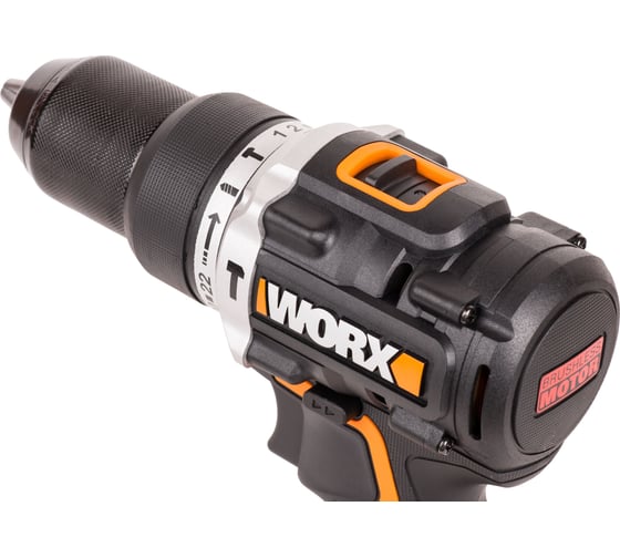 Ударная аккумуляторная дрель-шуруповерт WORX 60 Нм, 20 В, бесщеточная, 4 Ач x 2, ЗУ 2 А, кейс WX352.1