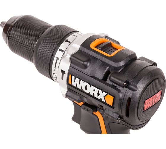 Ударная аккумуляторная дрель-шуруповерт WORX 60 Нм, 20 В, бесщеточная, 2 Ач x 2, ЗУ 2 А, кейс WX352