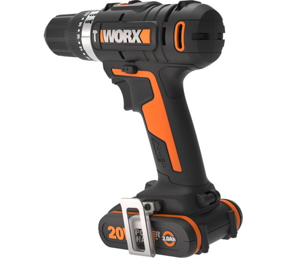 Ударная аккумуляторная дрель-шуруповерт WORX 50 Нм, 20 В, 2 Ач x 2, ЗУ 2 А, кейс WX370