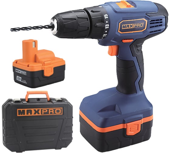 Аккумуляторная дрель-шуруповерт MAX-PRO 18 В 85019