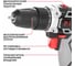 Аккумуляторная дрель P.I.T. SOLO 20 В, 30 Нм, патрон 10 мм, 2 ск., коробка PBM20H-10B 4