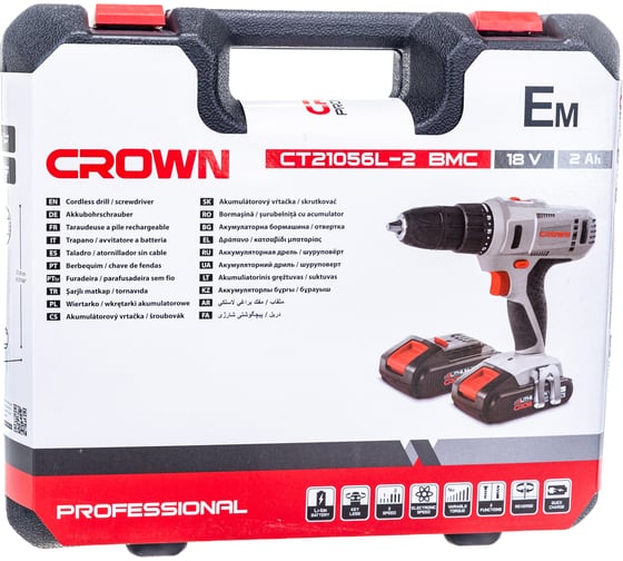 Аккумуляторный шуруповерт CROWN CT21056LH-2 BMC CT21056L-2 BMC