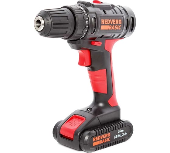 Аккумуляторная дрель-шуруповерт REDVERG Basic SD18L/1-2 6628621 1