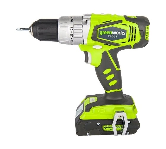 Ударная аккумуляторная дрель-шуруповерт GreenWorks 3802407