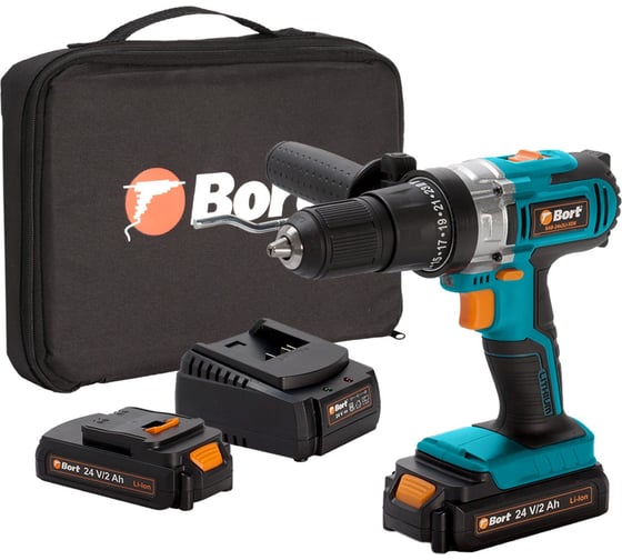 Аккумуляторная дрель-шуруповерт BORT BAB-24x2Li-XDK 93727284