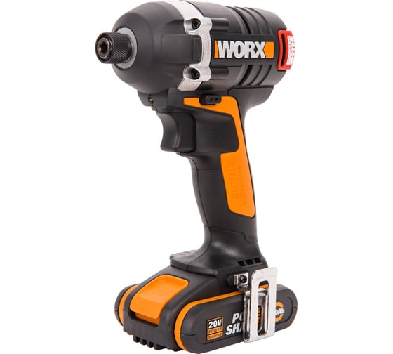 Аккумуляторный бесщеточный винтоверт WORX Impact 20В, бесщеточный, 2Ач x2, кейс WX292