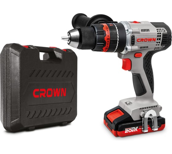 Аккумуляторная ударная дрель-шуруповерт Crown CT21075HMX-2 BMC 1