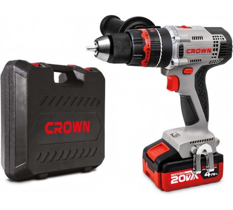 Аккумуляторная ударная дрель-шуруповерт Crown CT21075HMX-4 BMC