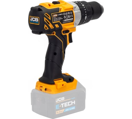 Дрель-шуруповерт JCB аккумуляторная 18V, max 65Nm, без аккумулятора JCB-18BLCD-B-E(57243)