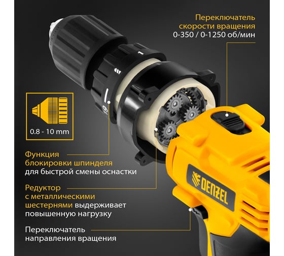 Аккумуляторная дрель-шуруповерт DENZEL CDL-IB-14-02 26112