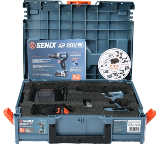 Аккумуляторный дрель-шуруповерт SENIX PDDX2-M2-EU
