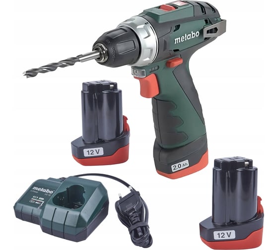 Аккумуляторная дрель-шуруповерт Metabo PowerMaxx BS 12 В, 2х2.0 600984000