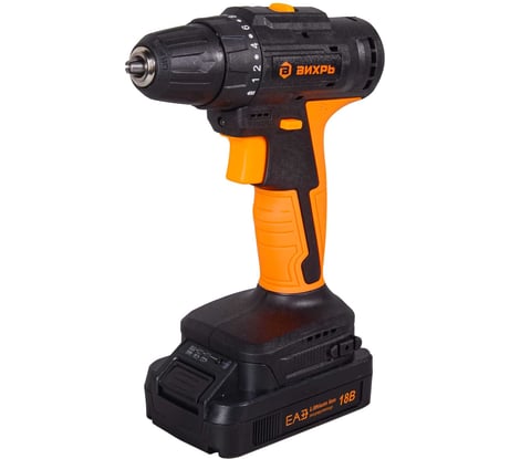 Аккумуляторная дрель-шуруповерт Вихрь ДА-18Л-2К/Б 72/14/22