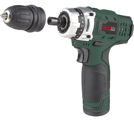 Профессиональный аккумуляторный шуруповерт KLPRO KLNM1020S с 3-мя сменными насадками 10.8 v / 2.0 ah 13984