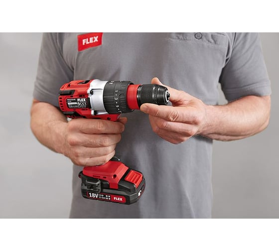 Двухскоростной аккумуляторный ударный дрель-шуруповерт FLEX PD 2G 18.0-EC C 491233
