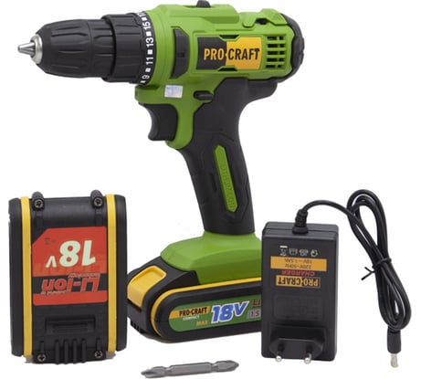 Аккумуляторная дрель-шуруповерт PROCRAFT PA18C