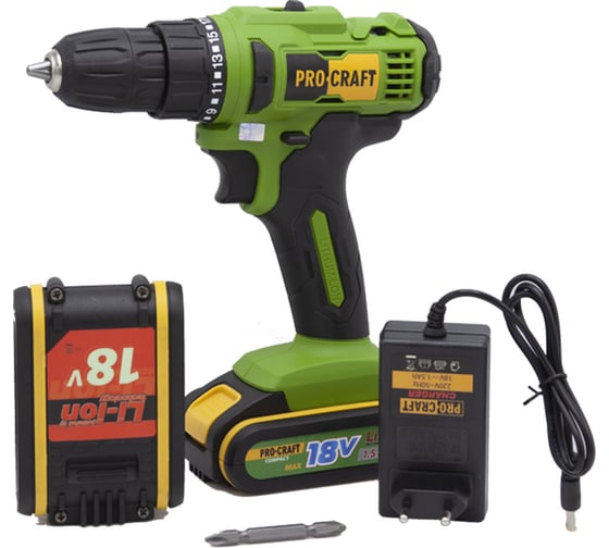 Аккумуляторная дрель-шуруповерт PROCRAFT PA18C